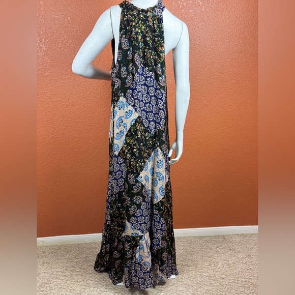 Maeve Anthropologie Maxi Dress Halter Paisley Patchwork Katrina S Large. E8 - Picture 9 of 15
